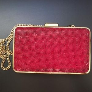 Michael Kors Crystal Red Suede Leather Clutch